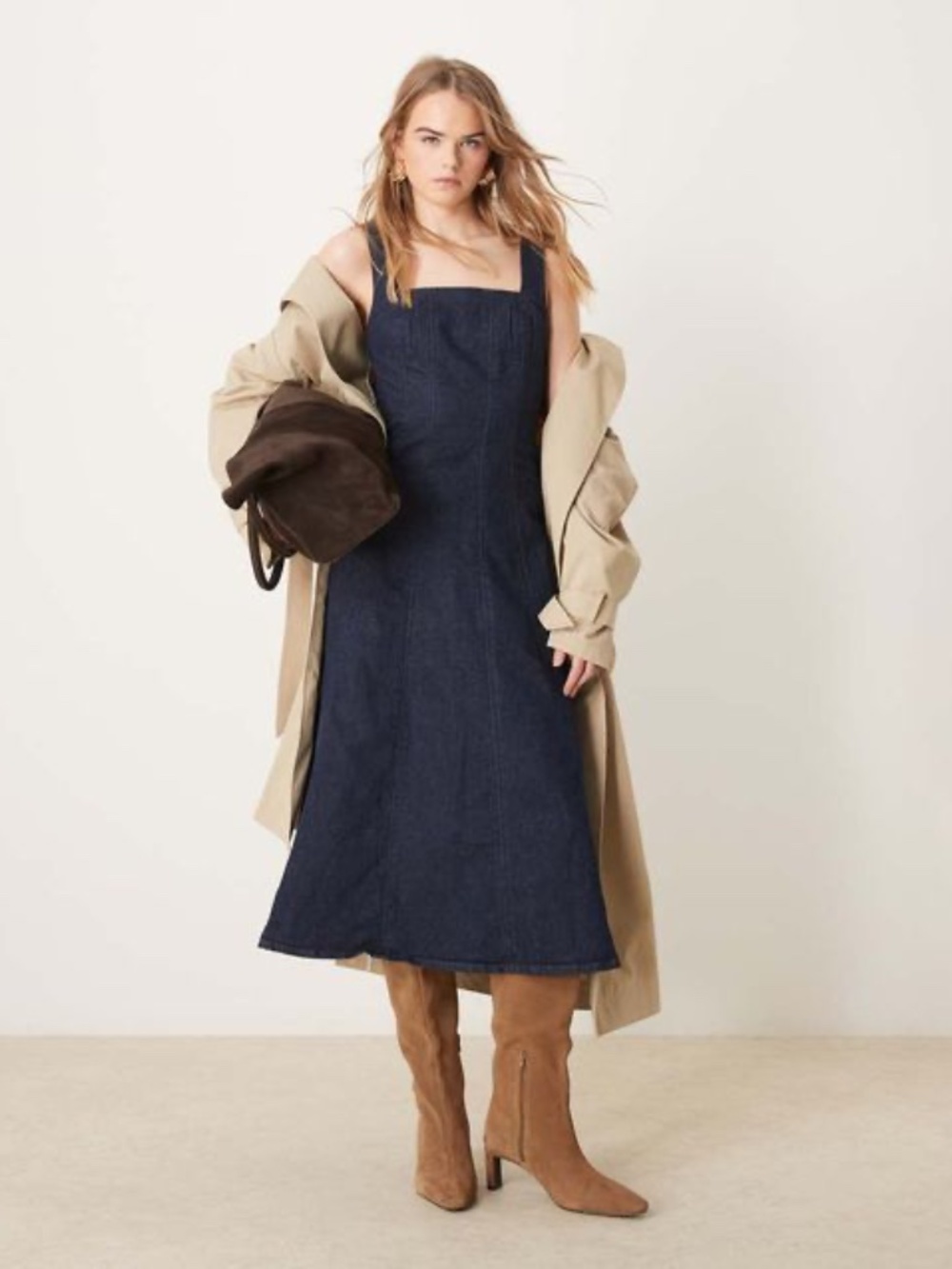 NWT Abercrombie & Fitch Mila Denim Midi Dress - Size M